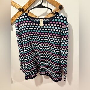 Skovhuus long-sleeved tunic sweater with a multi-colored polka dot pattern